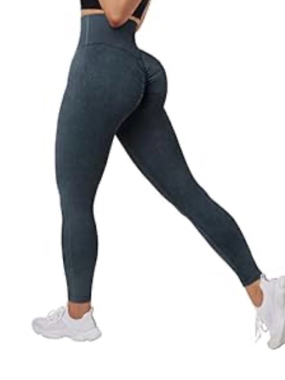 High-Waist Scrunch Butt Leggings - Charcoal Grey